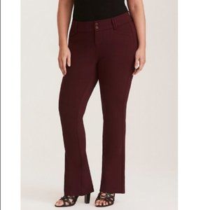 NWT Torrid Burgundy Wine Tasting Slimboot Pants 16